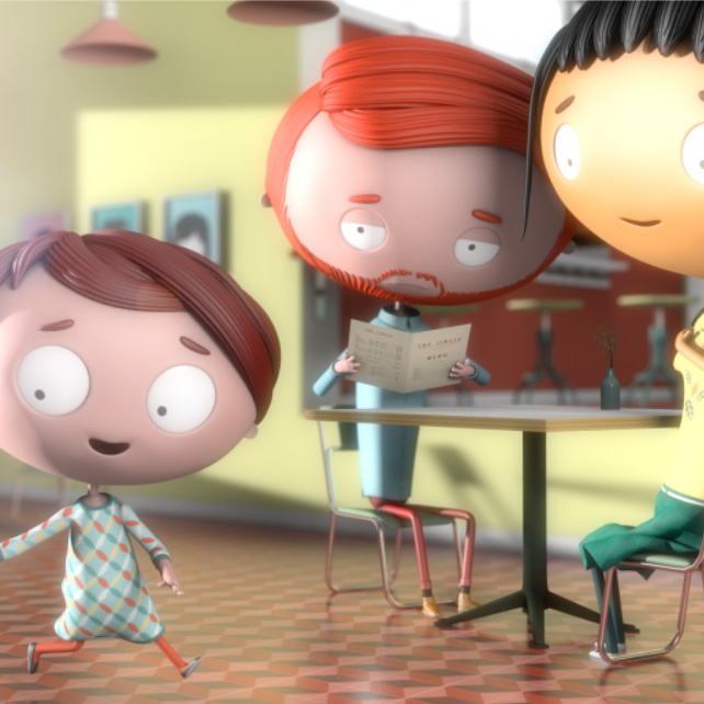 Beeld uit film Otto, animatie, 3 poppetjes